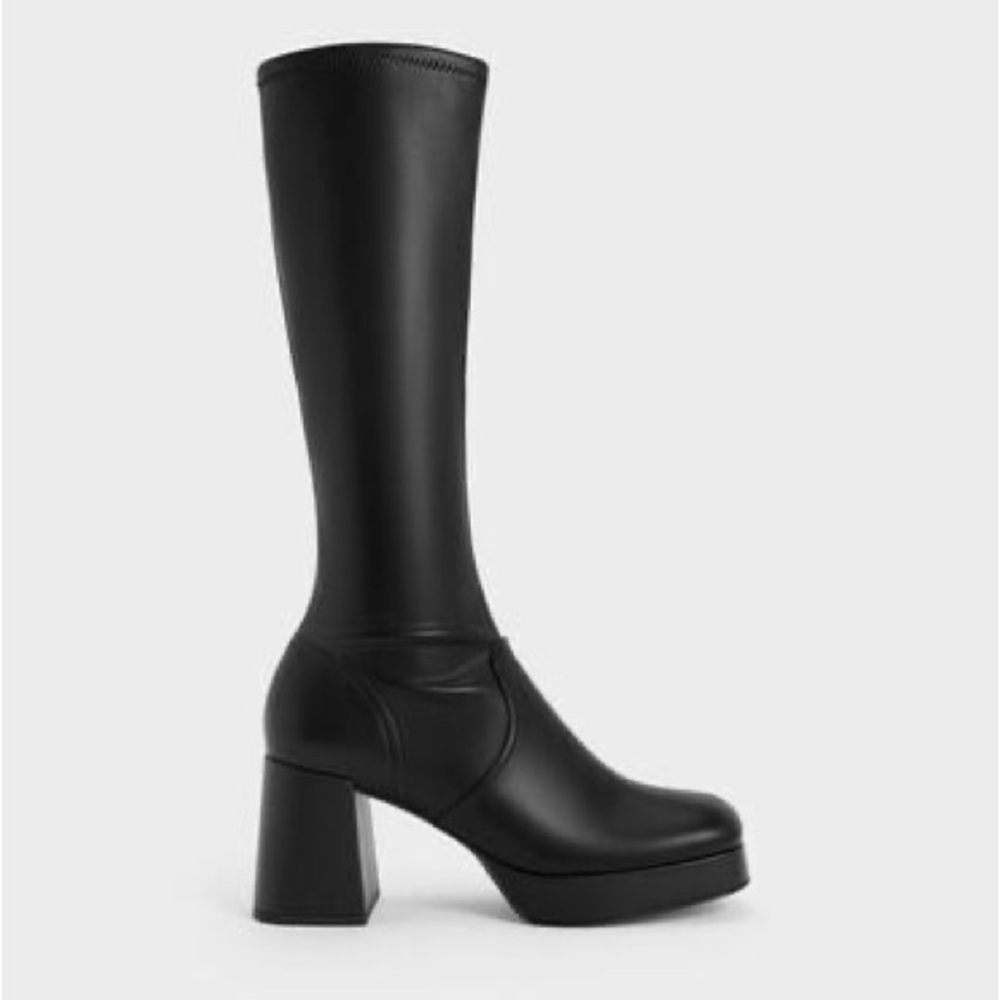 Charles & Keith Evie Platform Block-Heel Knee-High Boots | Size 7.5 | BNWT